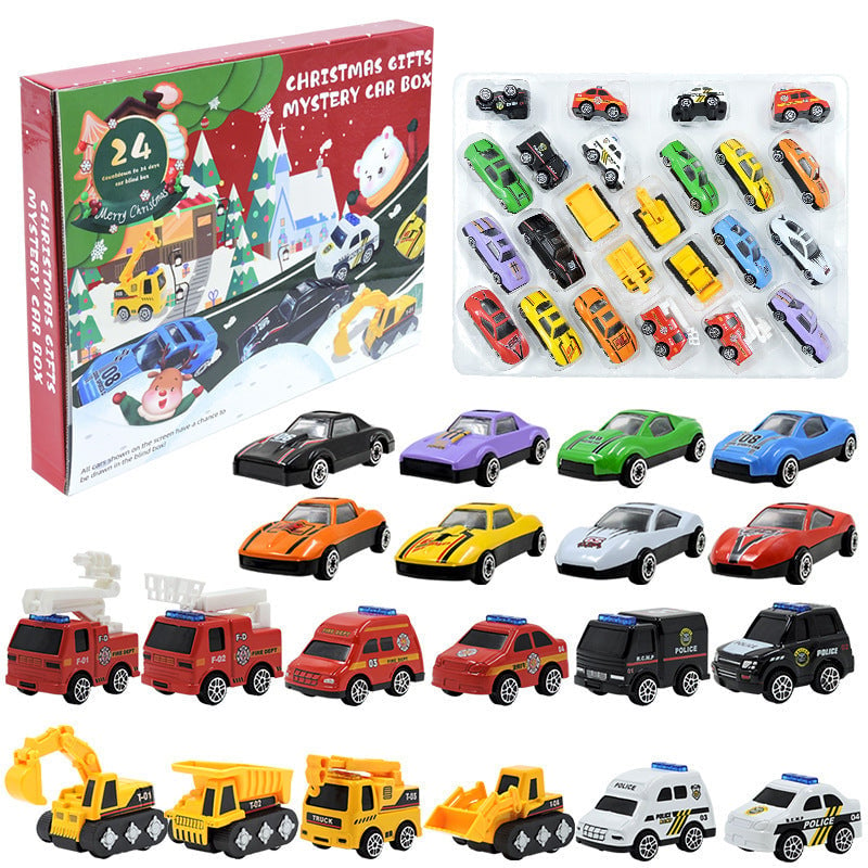 Kids Advent Calendar for Boys: Alloy Construction Engineering Vehicle Toy Sets