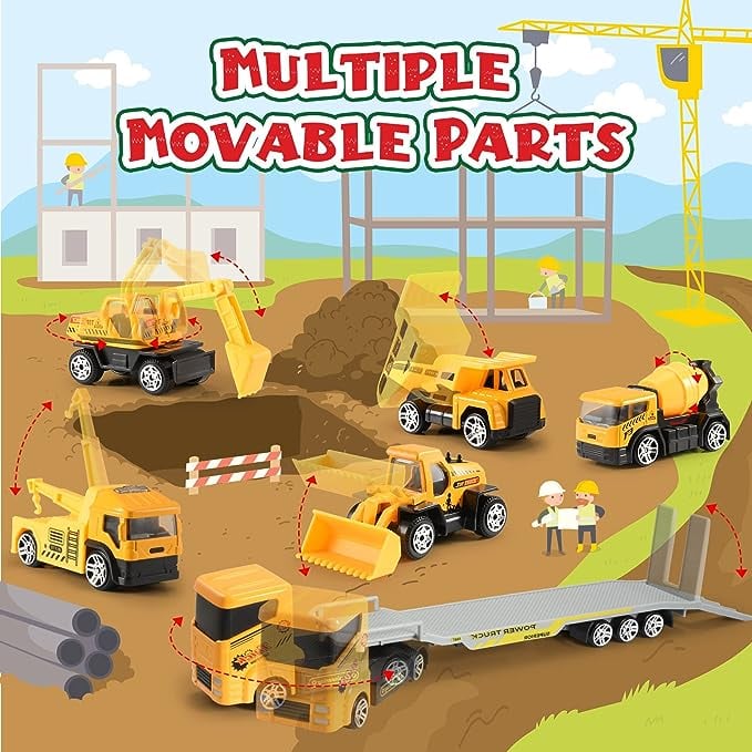 Kids Advent Calendar for Boys: Alloy Construction Engineering Vehicle Toy Sets