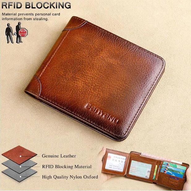 Last Day 49% OFF - Multi-functional RFID Blocking Waterproof Durable Genuine Leather Wallet