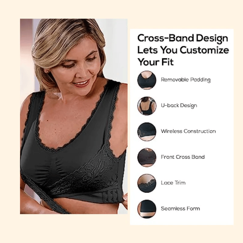 Last Day (Buy 1 Get 1) - Comfy Corset Bra Front Cross Side Buckle Lace Bras