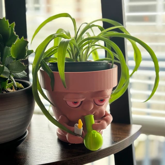 (Last Day Promotion - 50% OFF) Pot Smoking Pot planter for succulents or houseplants ripping a bong