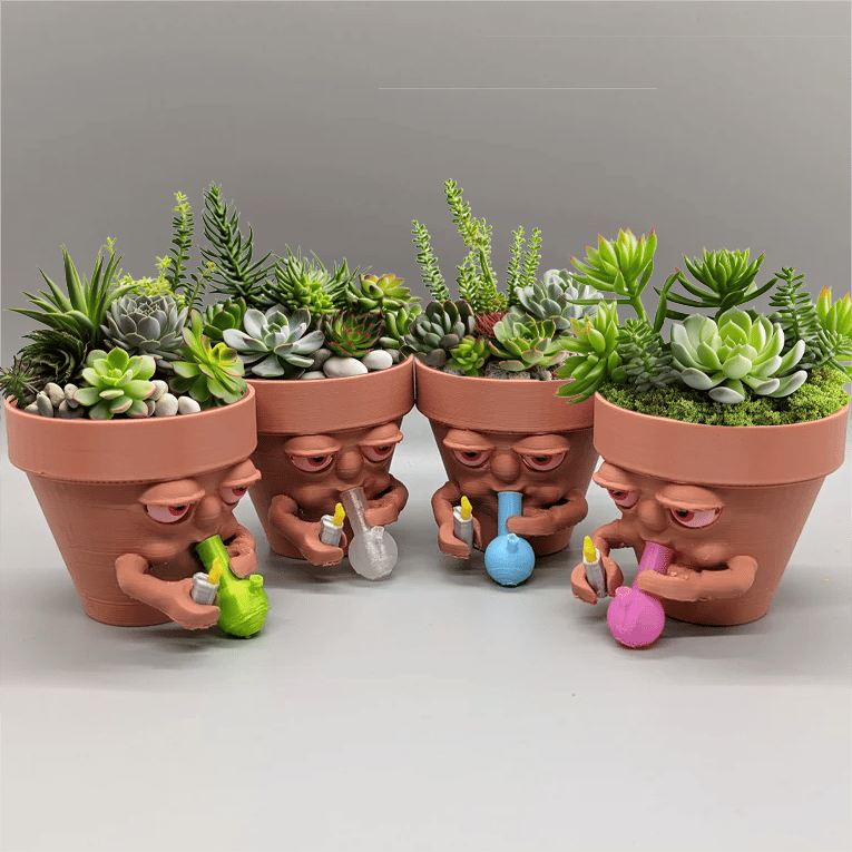 (Last Day Promotion - 50% OFF) Pot Smoking Pot planter for succulents or houseplants ripping a bong