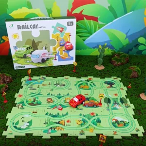 Last Day Sale 50% – Children’s Educational Puzzle Track Car Play Set