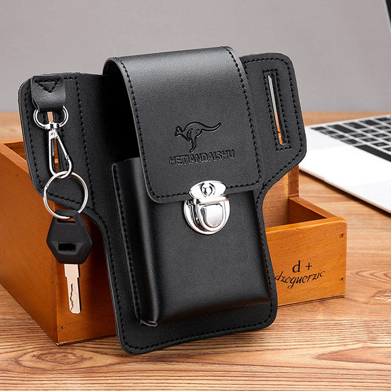 Leather Phone Pouch for Belt Universal Smartphone Holster Waist Bag