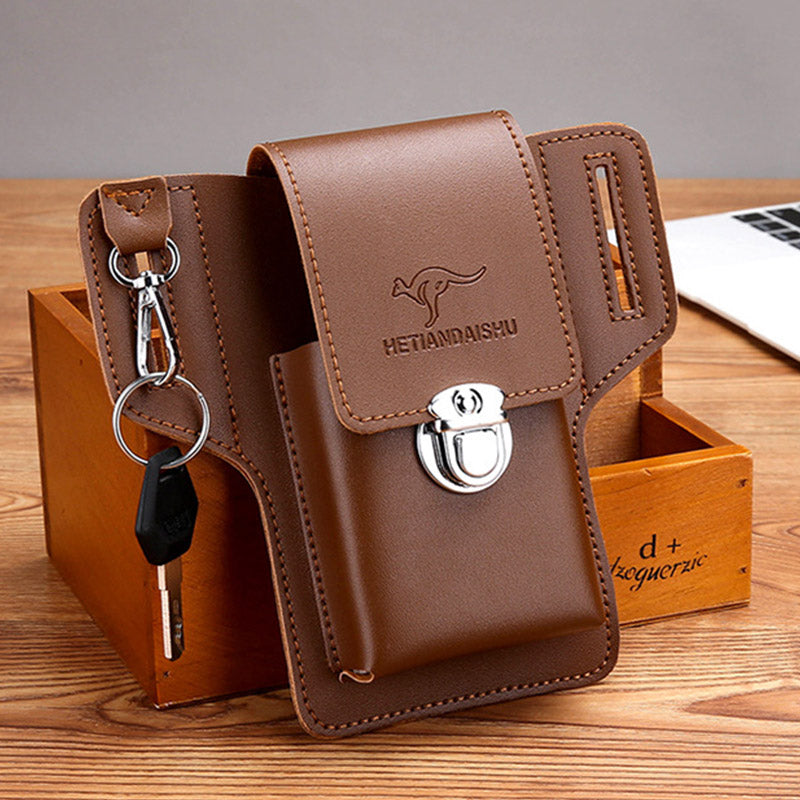 Leather Phone Pouch for Belt Universal Smartphone Holster Waist Bag