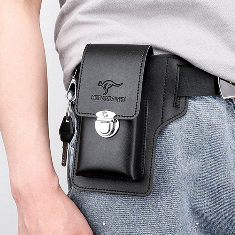 Leather Phone Pouch for Belt Universal Smartphone Holster Waist Bag