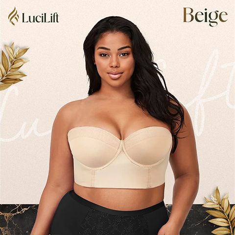 LuciLift - Low Back Strapless Bra - Premium Fabric