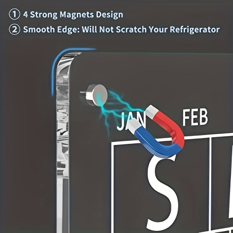 Magnetic Schedule Planner For Fridge (Permanently reusable)