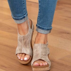 Melarey Mid Heel Wedge Sandals