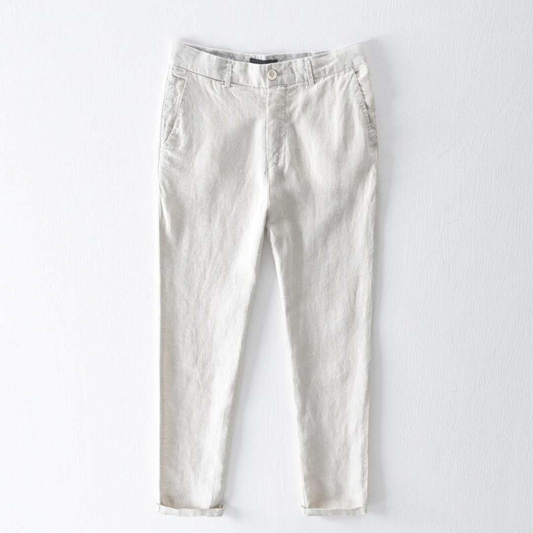 Michael Linen Straight Pants