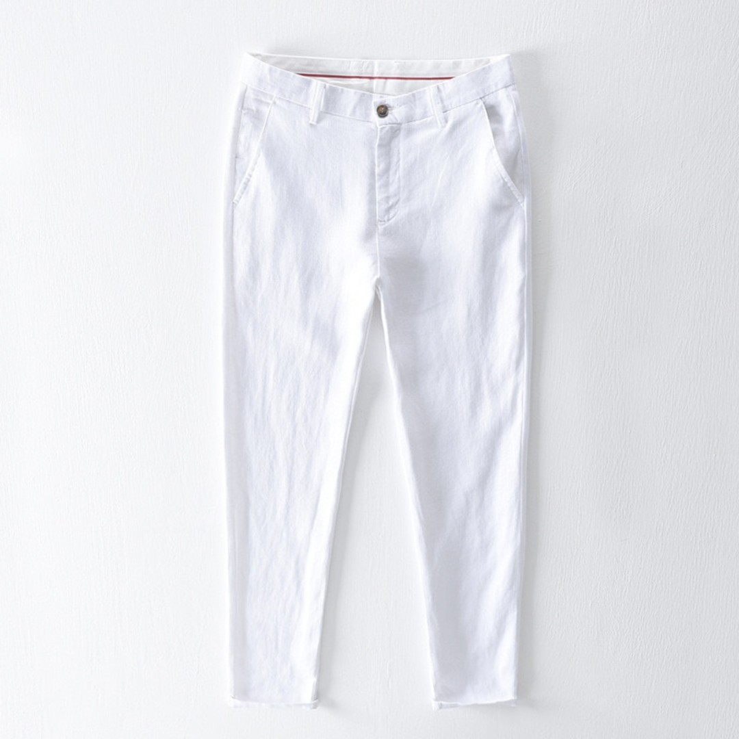 Michael Linen Straight Pants