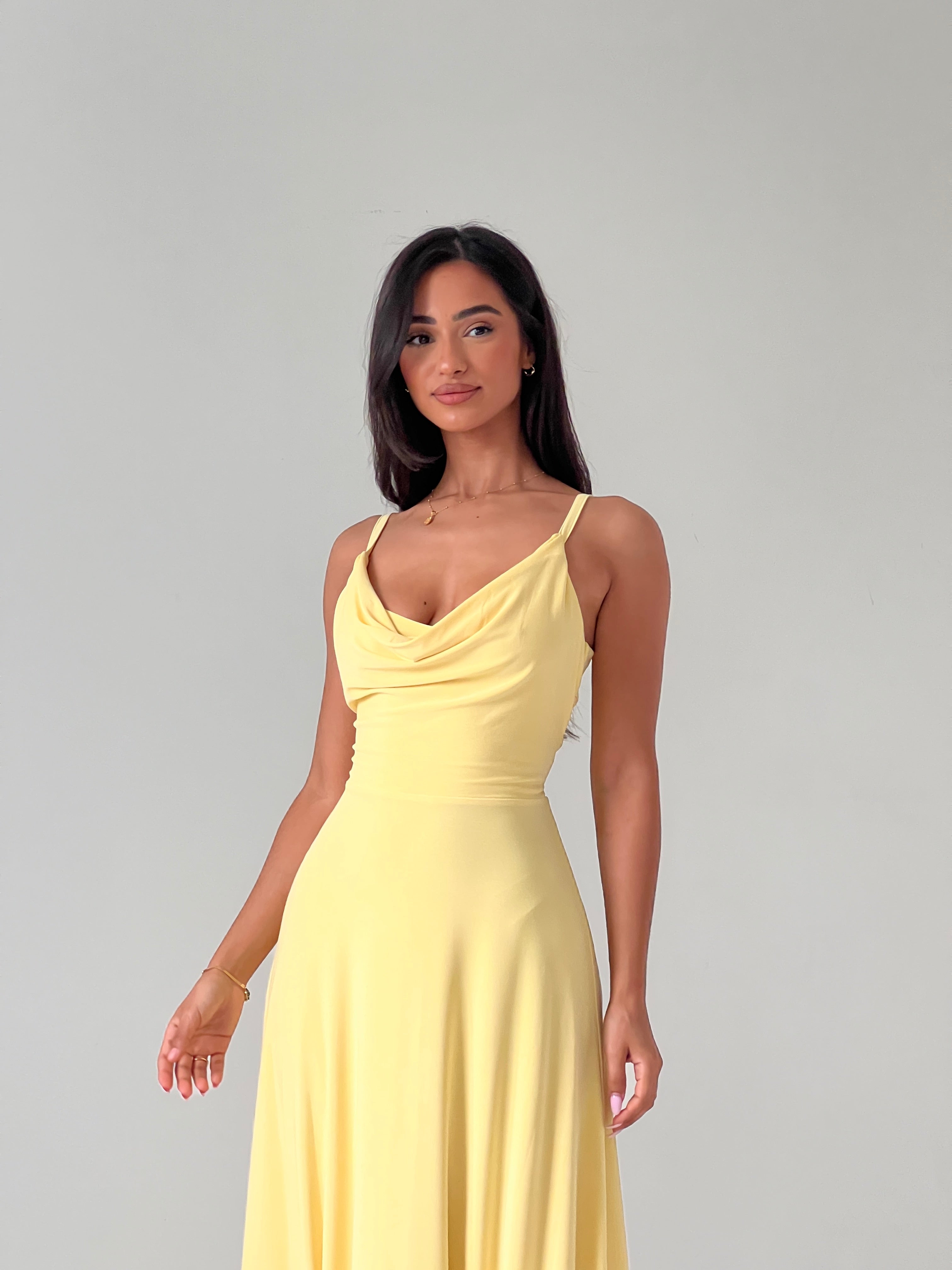 NEW - Lulah Drape Maxi Dress with Built - in Bra