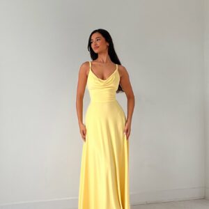 NEW – Lulah Drape Maxi Dress with Built – in Bra