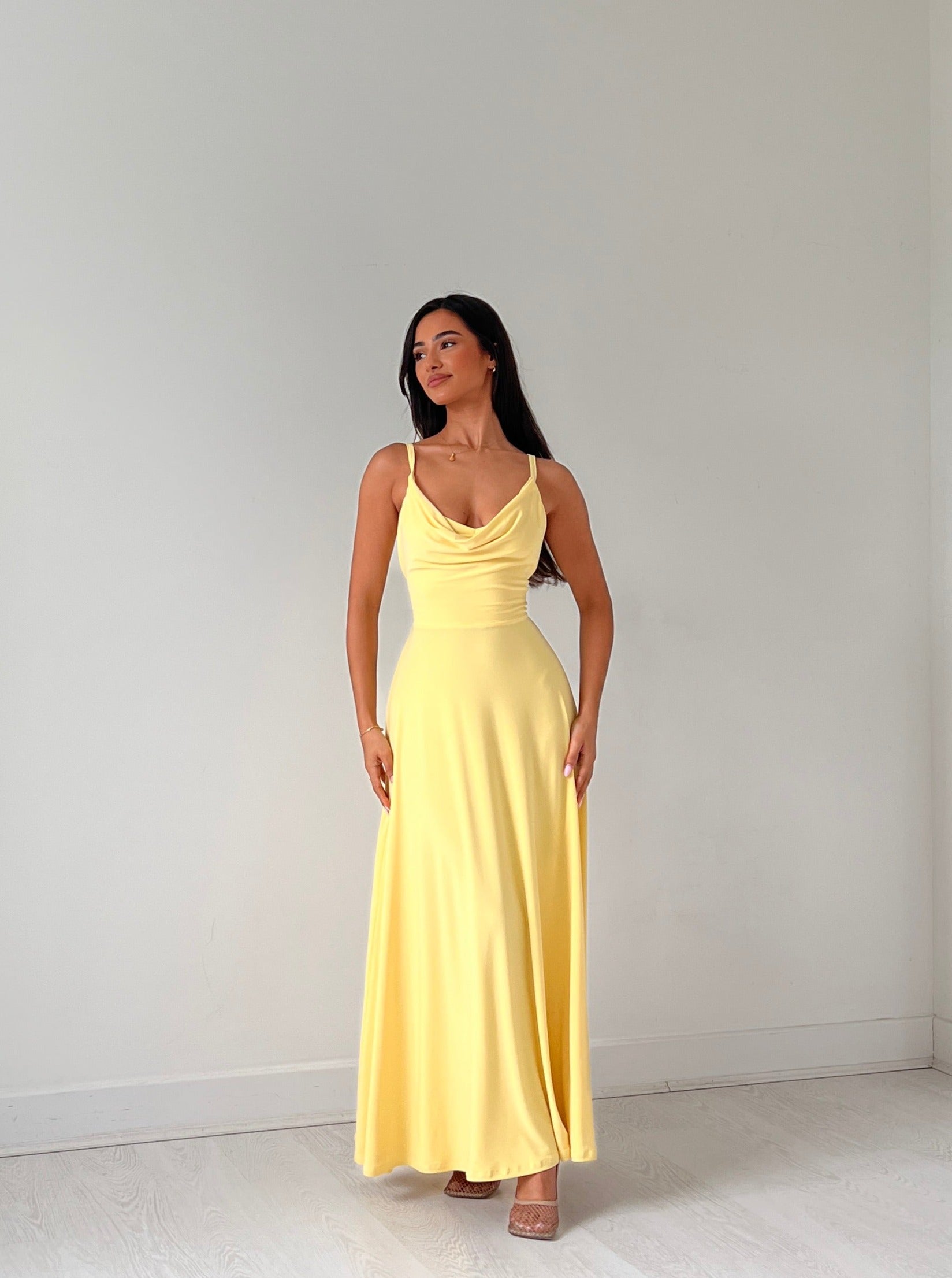 NEW - Lulah Drape Maxi Dress with Built - in Bra