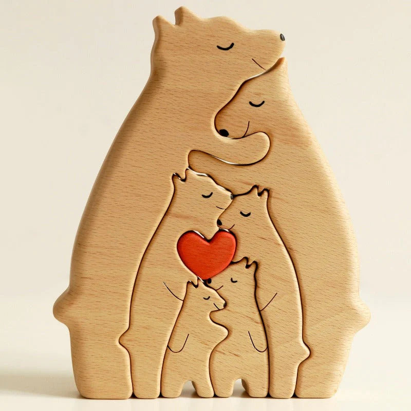 Personalized Bears Family Wooden Art