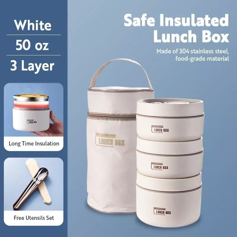 PORTABLE INSULATED LUNCH CONTAINER SET