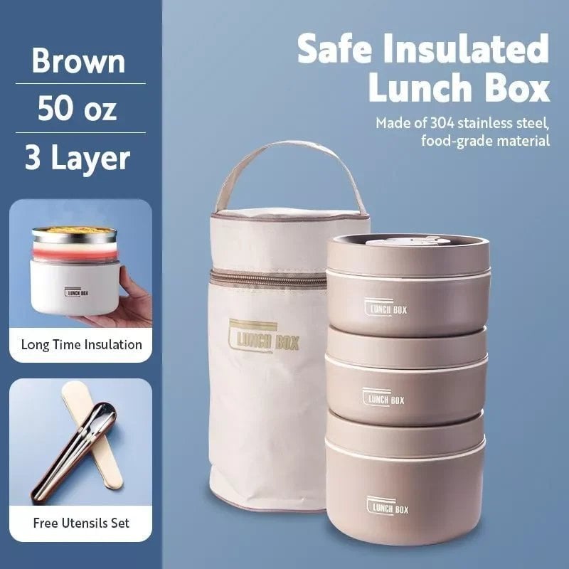 PORTABLE INSULATED LUNCH CONTAINER SET