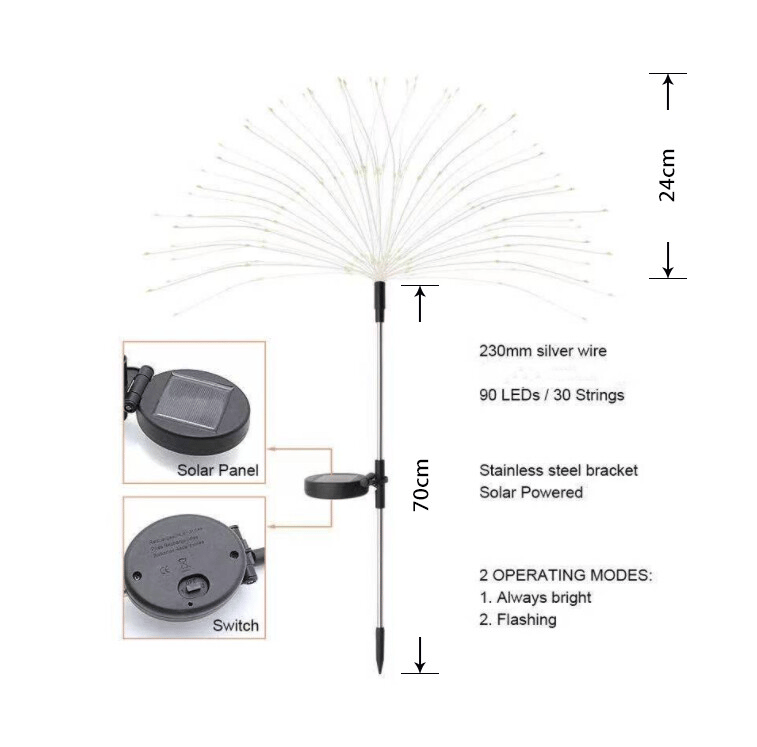 Promotion 49%  - Waterproof Solar Garden Fireworks Lamp