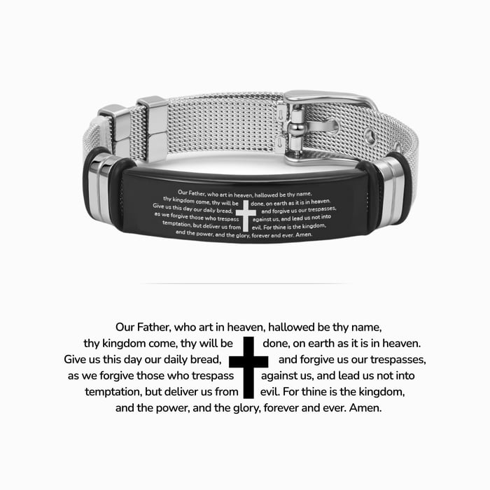 Promotion 49% OFF – To My Grandson, Pray Through The Lord’s Prayer Steel Bracelet