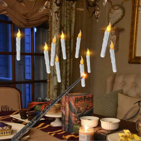 Realistic Floating Candle Lights With Light Control Wand