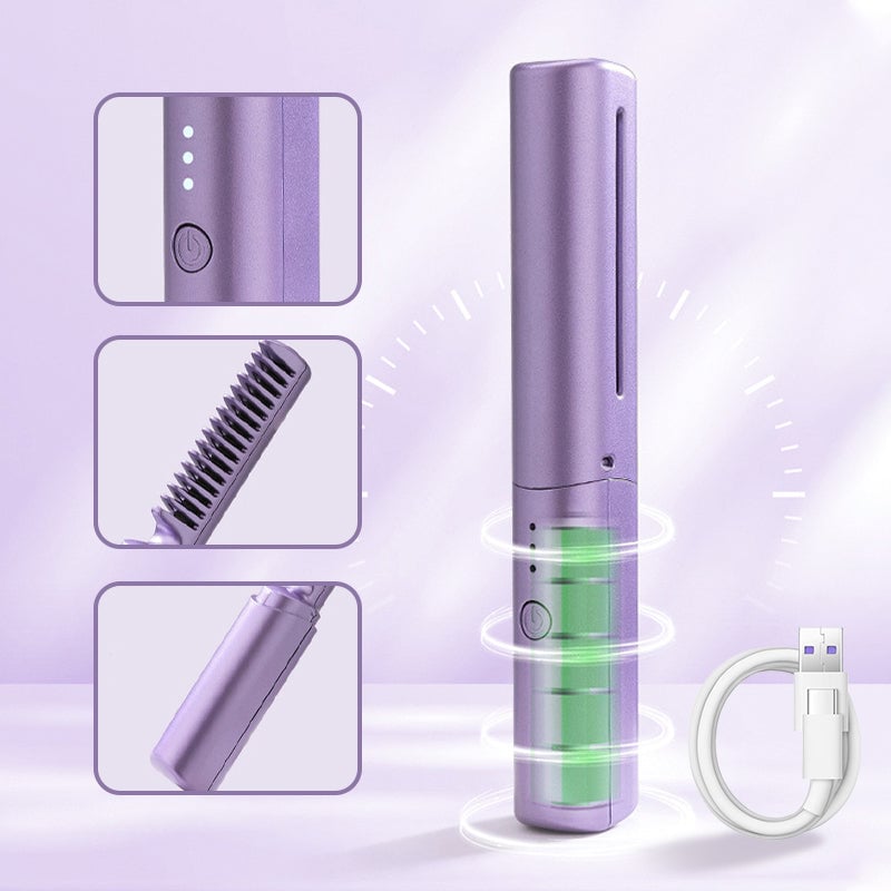 Rechargeable Mini Hair Straightener Styling Comb