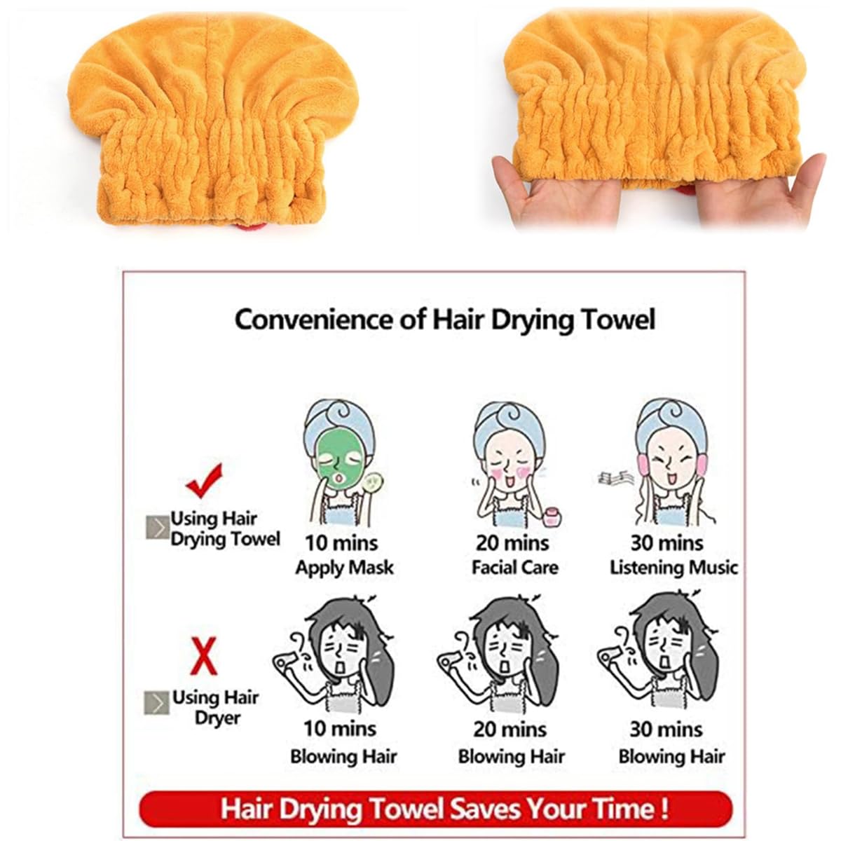 Super Absorbent Hair Towel Wrap for Wet Hair