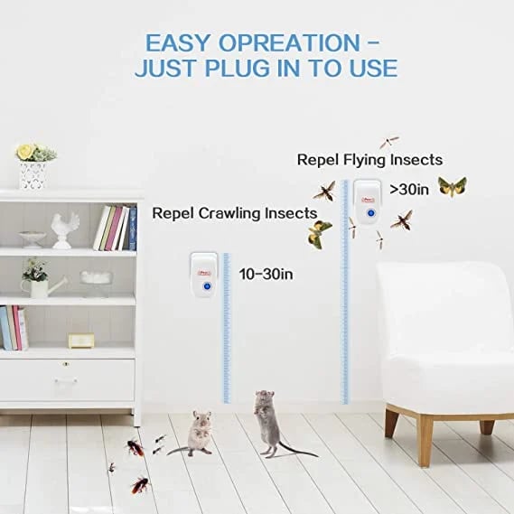 Ultrasonic Pest Repeller for Mosquito, Cockroaches, Rats, Ants, Lizards, Spiders, Etc: Keep Your Family Safe and Healthy