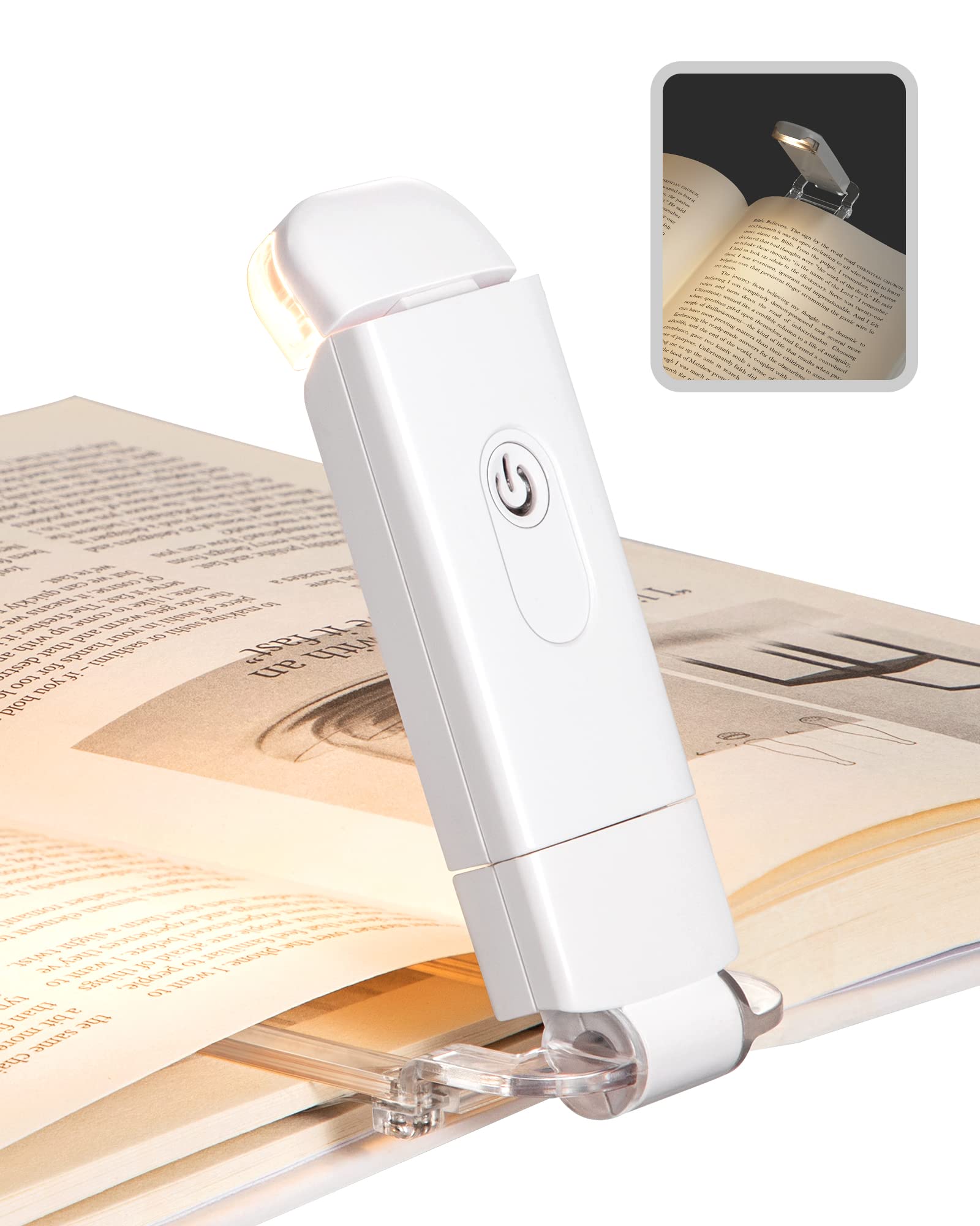 USB Rechargeable Book Light for Reading in Bed