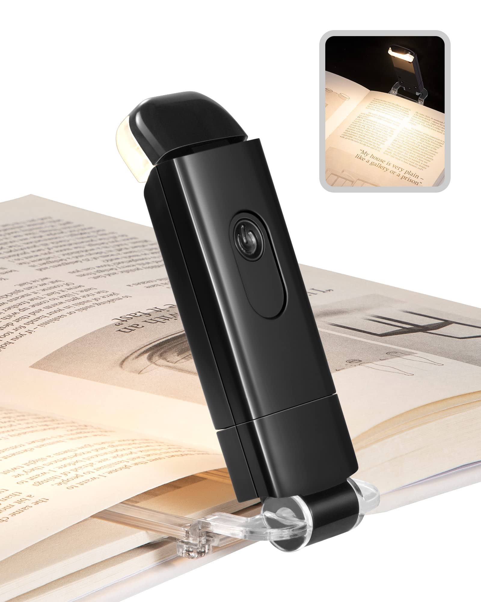 USB Rechargeable Book Light for Reading in Bed