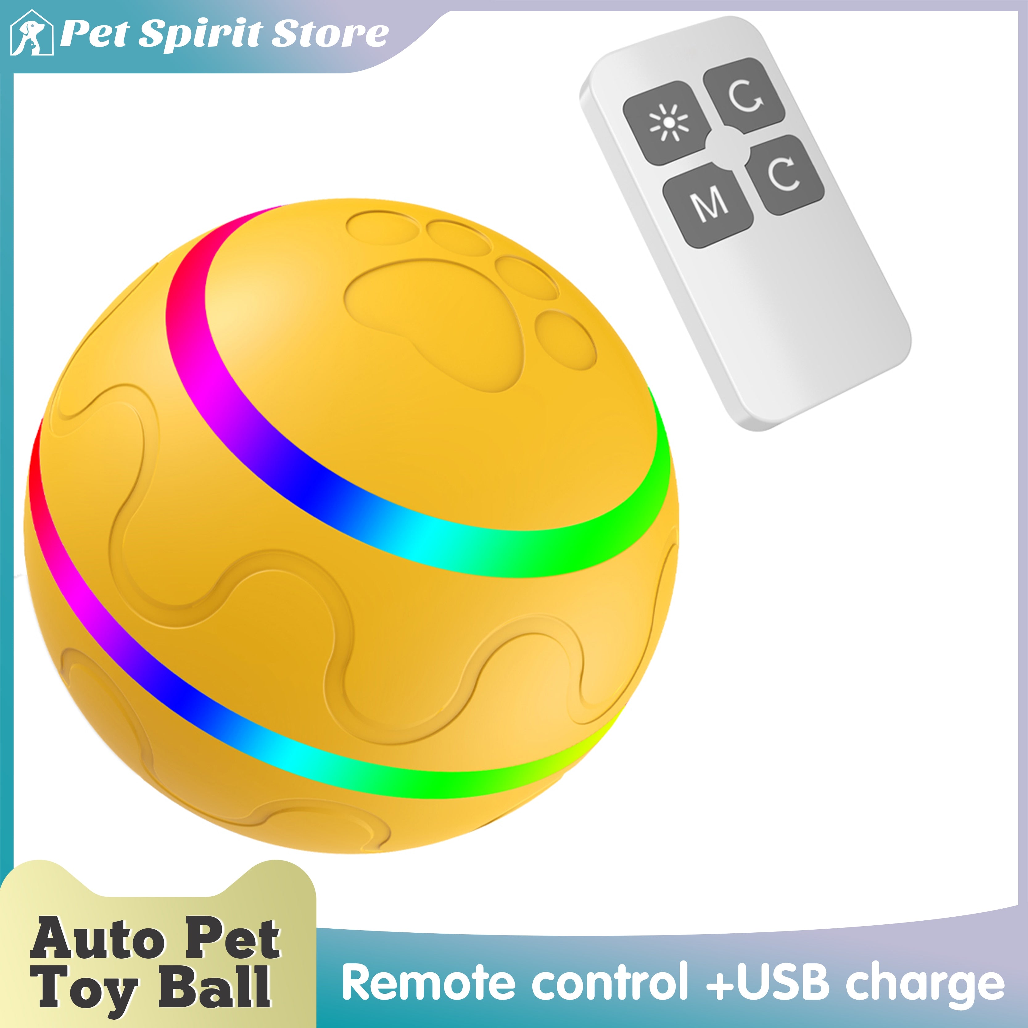 USB Rechargeable Smart Pet Toy Ball – Interactive Play for Dogs and Cats