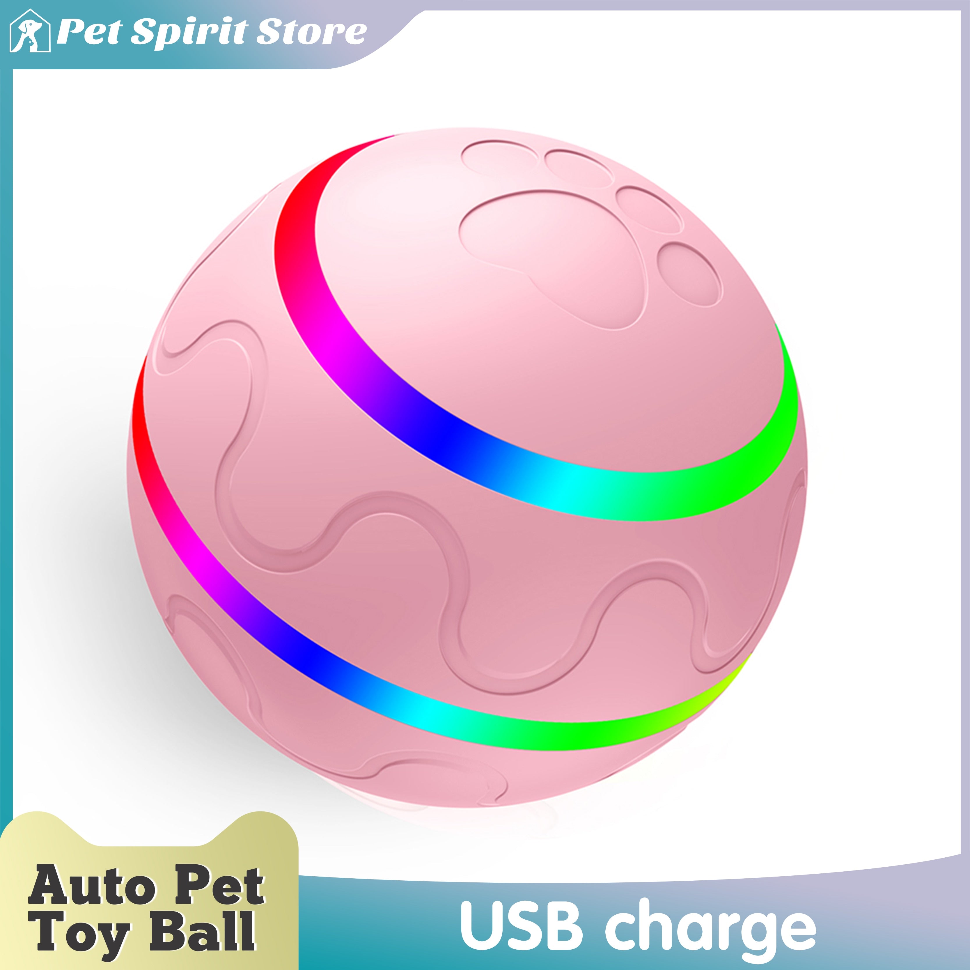 USB Rechargeable Smart Pet Toy Ball - Interactive Play for Dogs and Cats