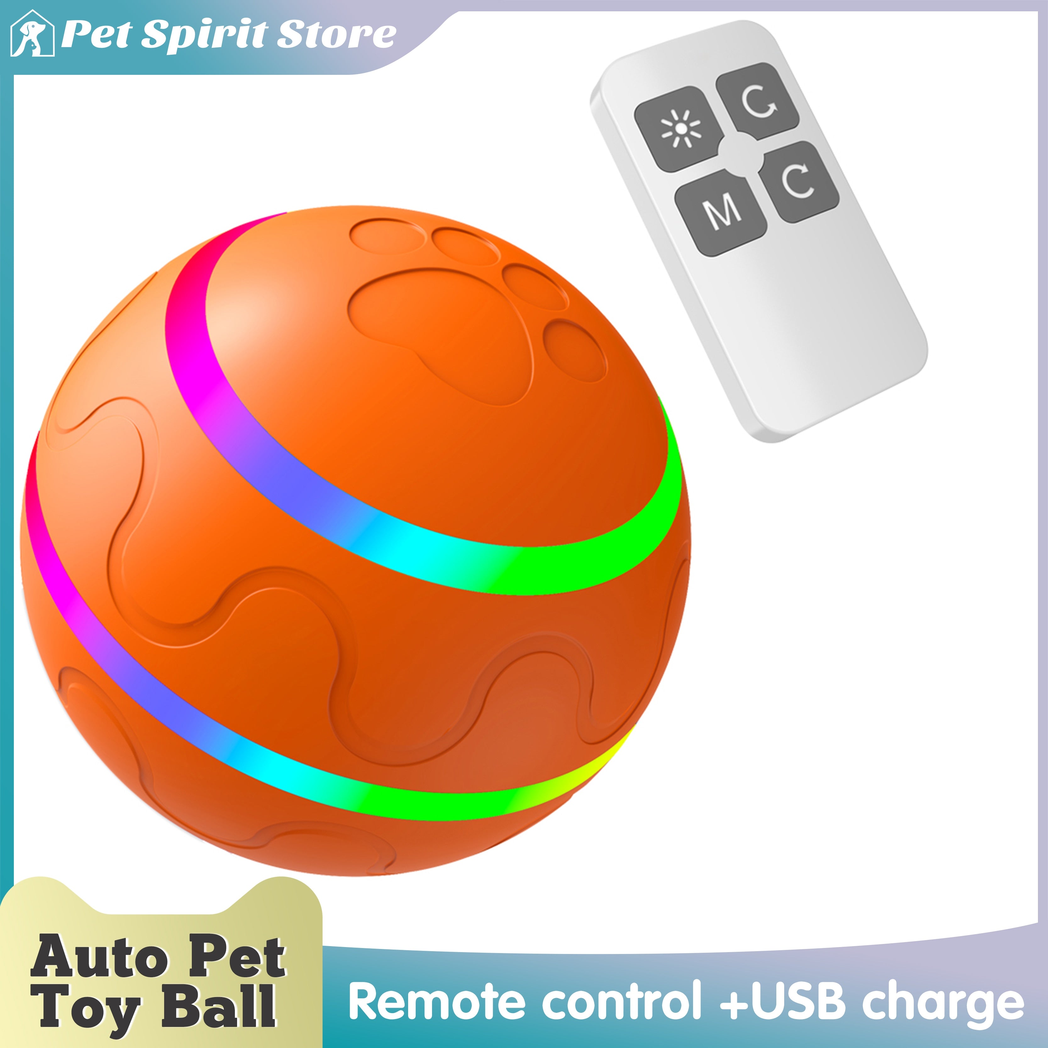 USB Rechargeable Smart Pet Toy Ball - Interactive Play for Dogs and Cats