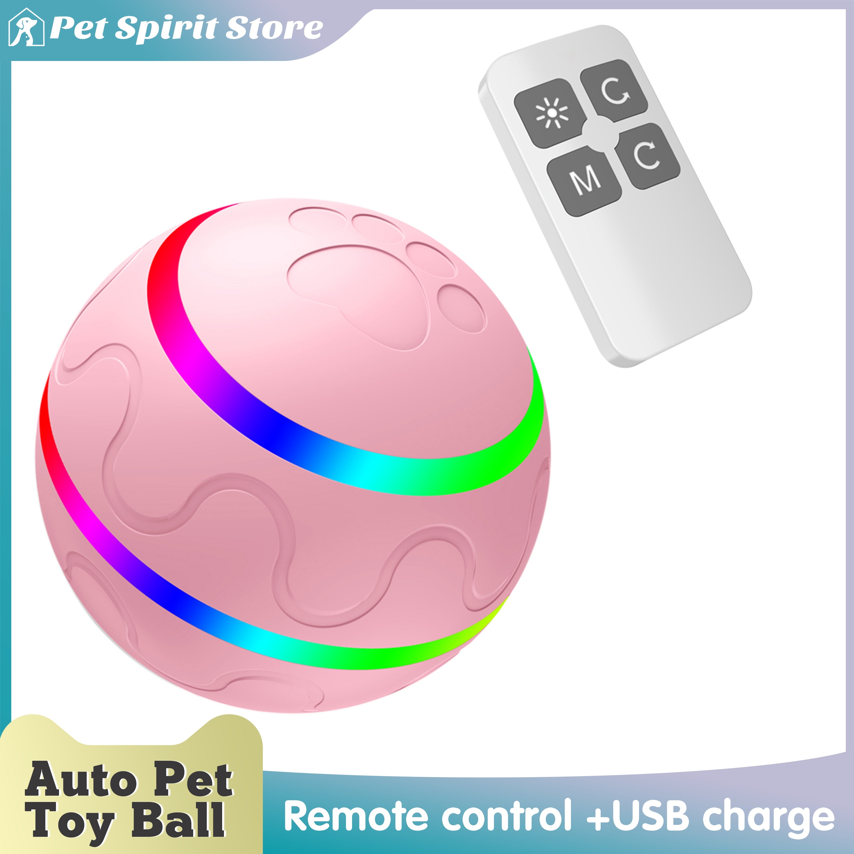 USB Rechargeable Smart Pet Toy Ball - Interactive Play for Dogs and Cats