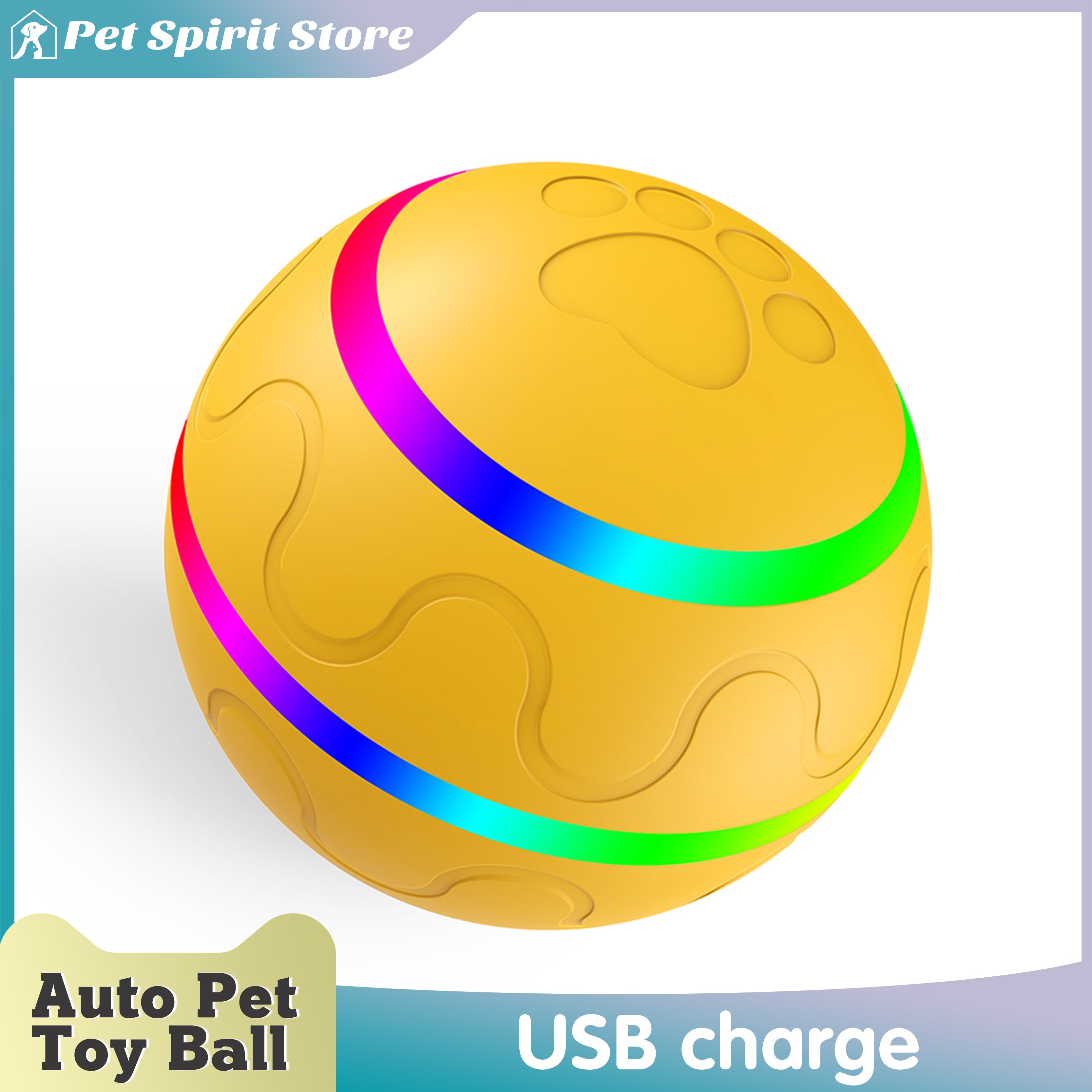 USB Rechargeable Smart Pet Toy Ball - Interactive Play for Dogs and Cats