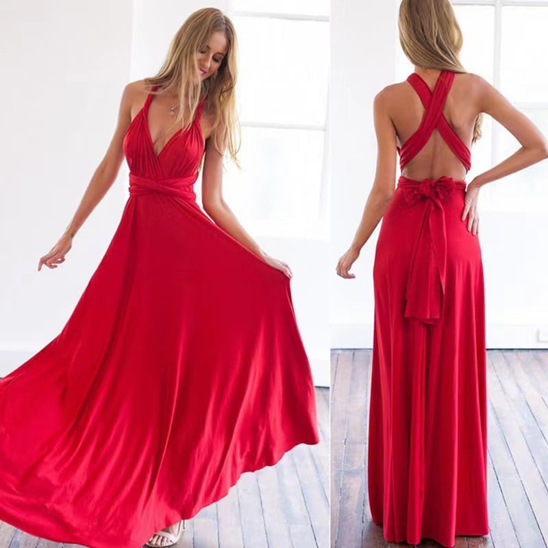 Versatile and Sexy Strap Wrap Dress – Bridesmaid Dress