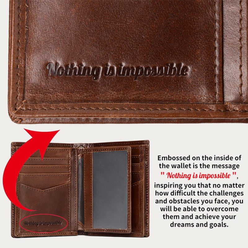 Vertical Wallet RFID Airtag Genuine Leather Gentle Chain Purse For Men