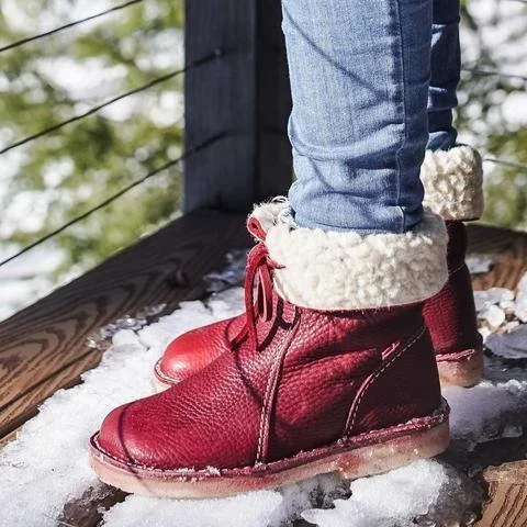 Vintage Buttery-Soft Waterproof Wool Lining Boots