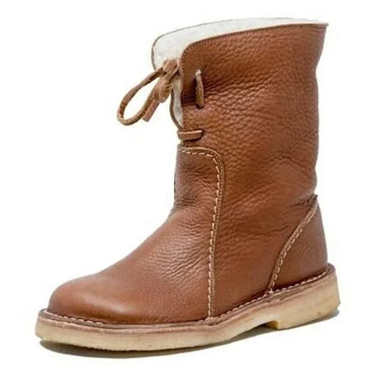 Vintage Buttery-Soft Waterproof Wool Lining Boots