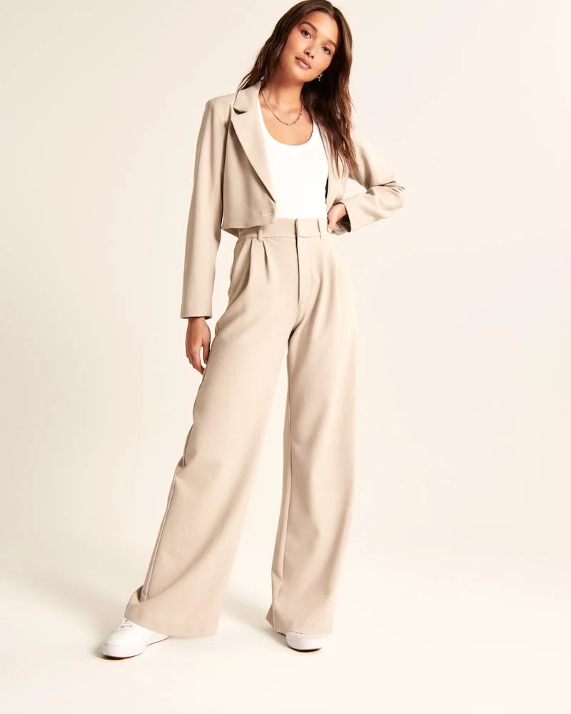 Olivia Blaire Wide-Leg Tailored Pants