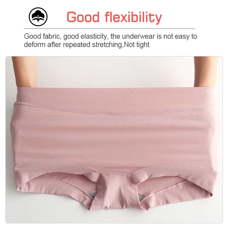 Women's Large Size High Waist Cotton Graphene Crotch Antibacterial Panties