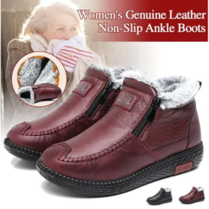 Women's Leather Non-Slip Zipper Ankle Boots