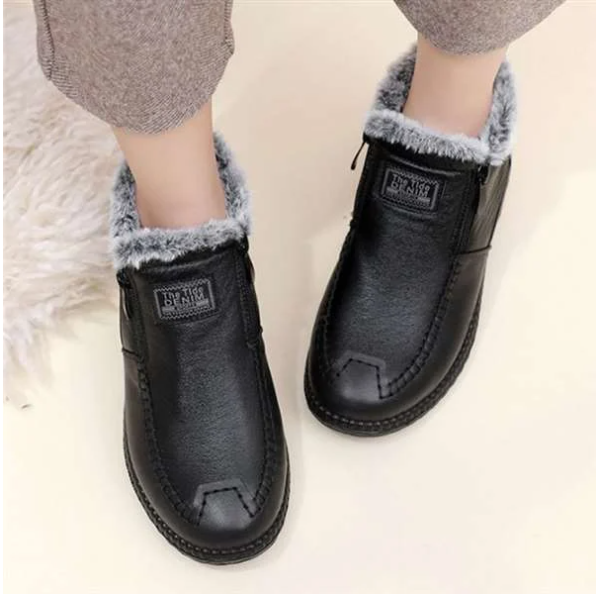 Women's Leather Non-Slip Zipper Ankle Boots