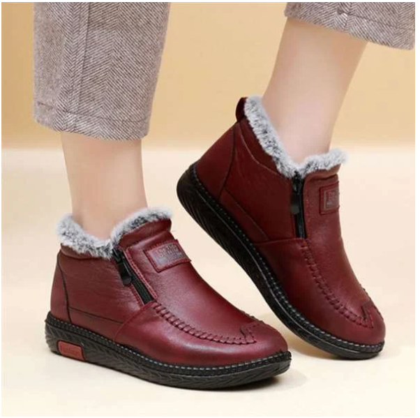 Women's Leather Non-Slip Zipper Ankle Boots