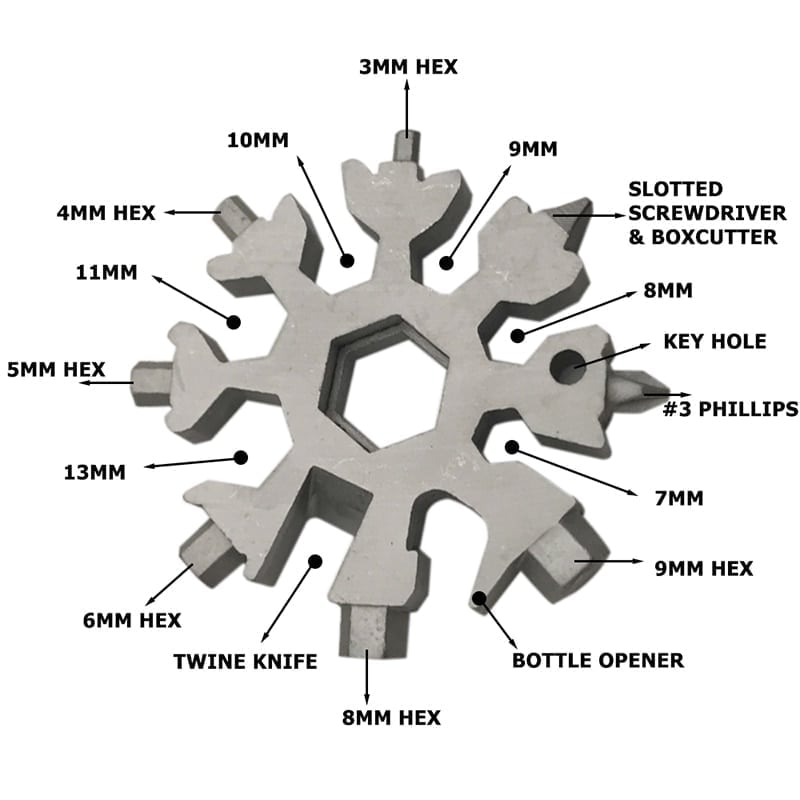 18-in-1 Snowflake Multi-Tool