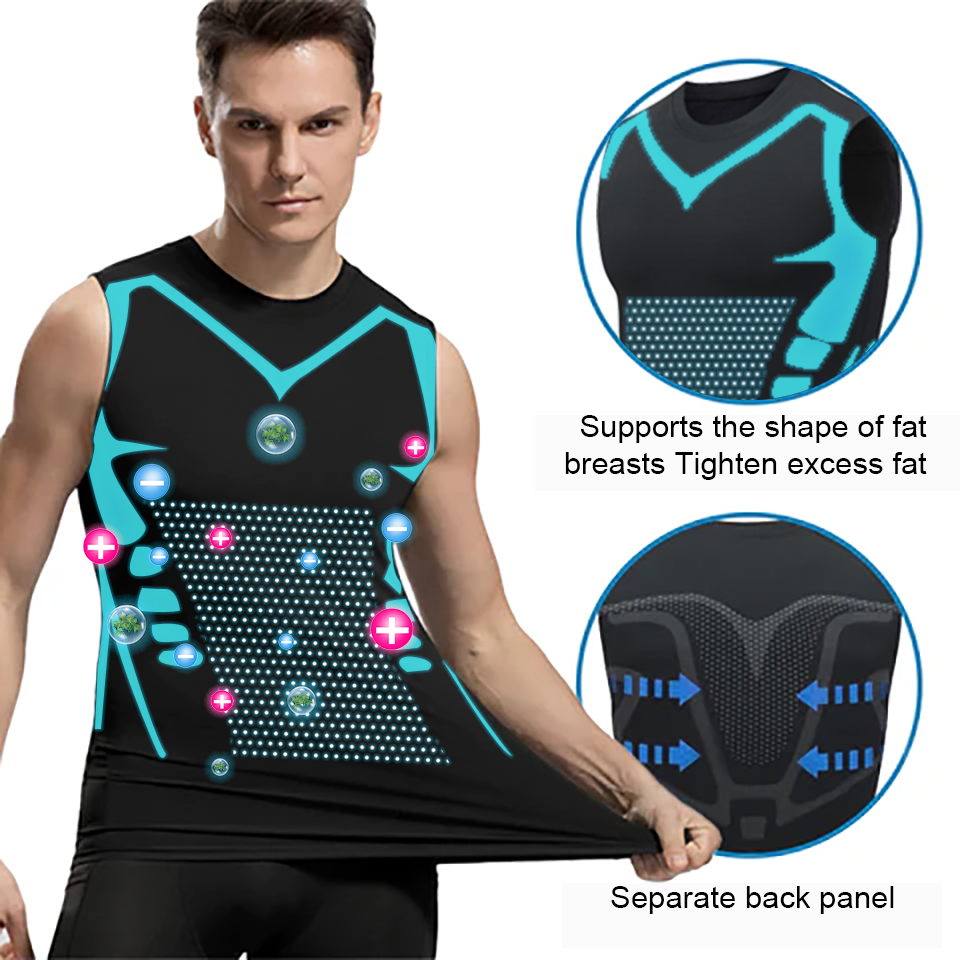 2023 New Version EXPECTSKY - Ionic Shaping Vest,Comfortable and breathable ice-silk fabric,For men to build a perfect body