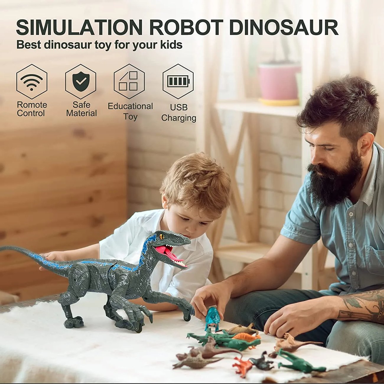 2023 Optimal Children Gifts Realistic Remote Control Dinosaurs