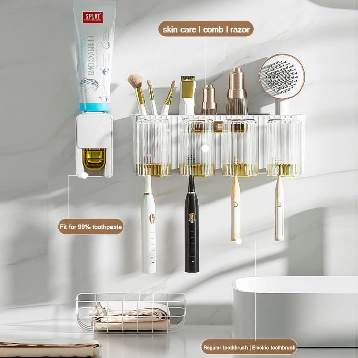 50% OFF - Wall-Mounted Toothbrush Holder