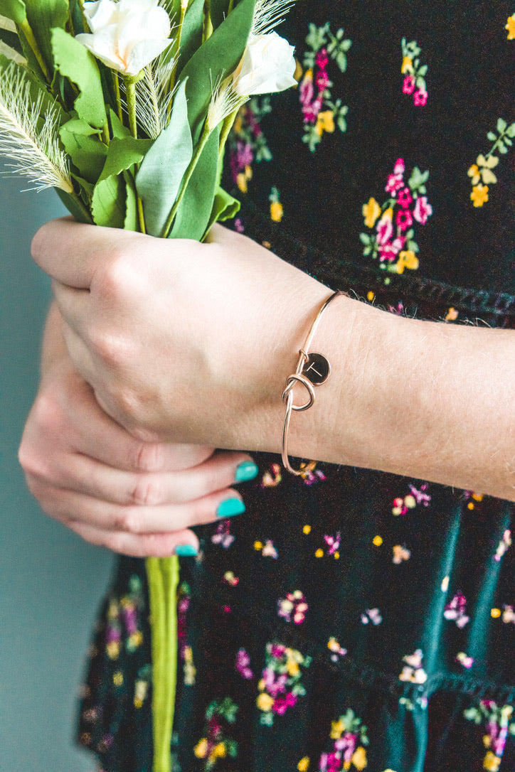 AC "Tie The Knot" Coin Initial Bracelet