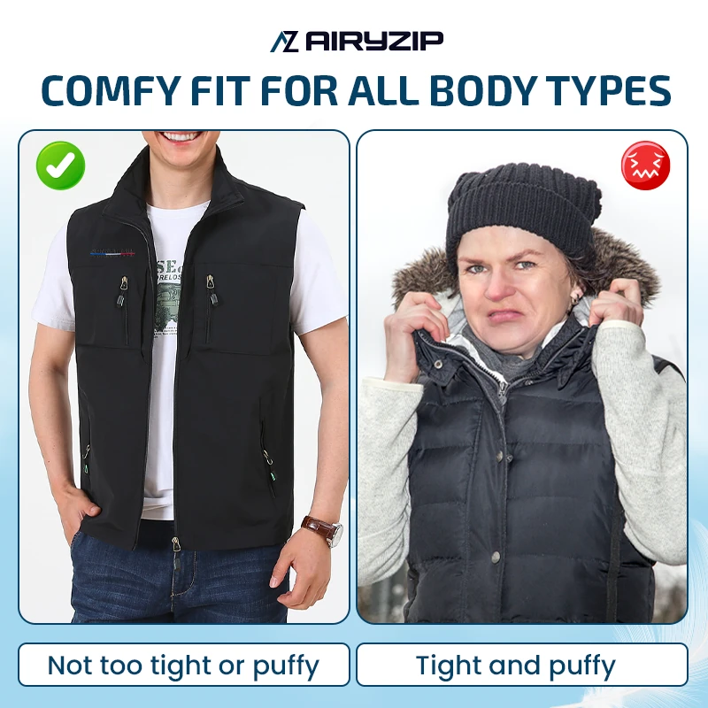 AiryZip - Comfortable Multi-pocket Quick-drying Sleeveless Vest