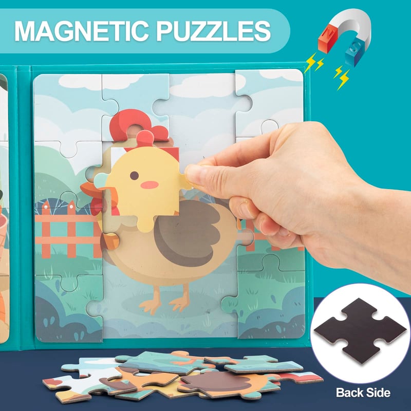 Best Holiday Gifts - Wooden 3-in-1 Magnetic Advanced Folding Puzzle